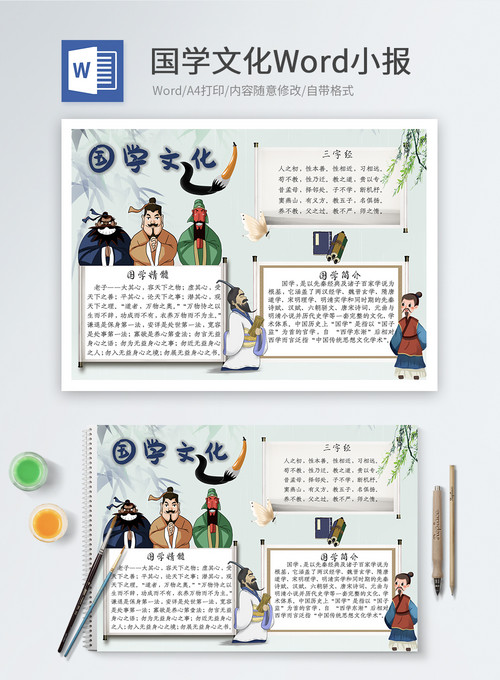 國(guó)學(xué)文化Word小報(bào)